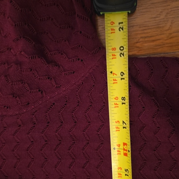 NINA LEONARD BRAND WOMEN'S BURGUNDY WINE OPEN CARDIGAN SHRUG SIZE LARGE - Picture 10 of 15